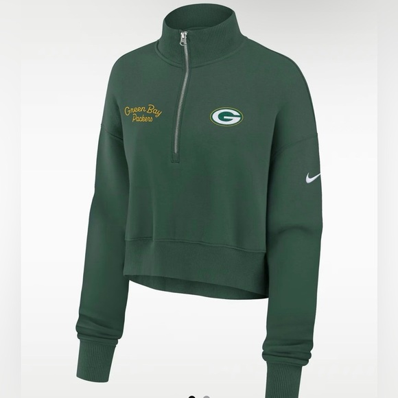 Nike Tops - Nike Green Bay Packers Women's NFL Cropped 1/4-Zip
Sweatshirt size  XXL NEW Tag​